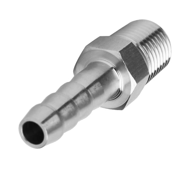 Rustfrit stål han-ledningsforbindelse Barb 2 STK BSPT 1/4 6mm