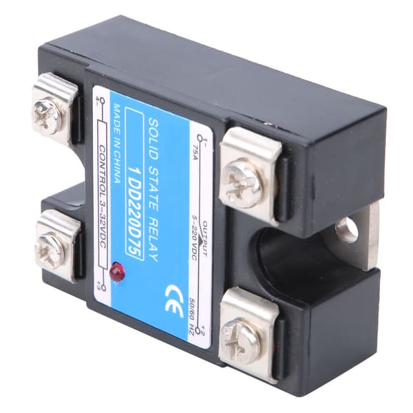 Solid State Relay DC SSR Inngang 3-32VDC Last 5-220VDC Kontrollrelé 75A