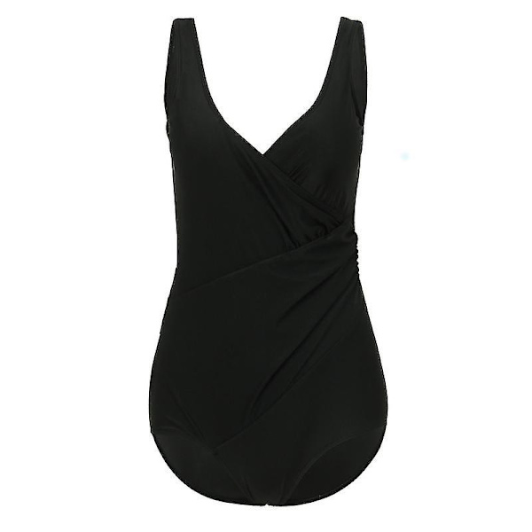 kvinder Polstret Wrap Badedragt Monokini One Piece Badedragt Badetøj Black 2XL