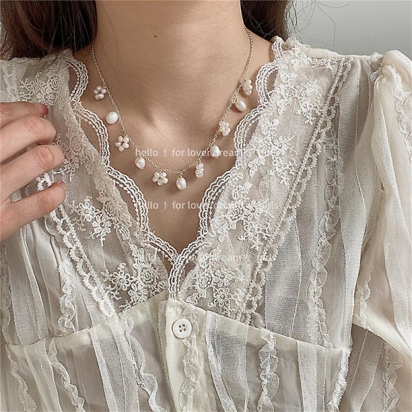 Halsband barockpärla Y2k modesmycken Ac1024