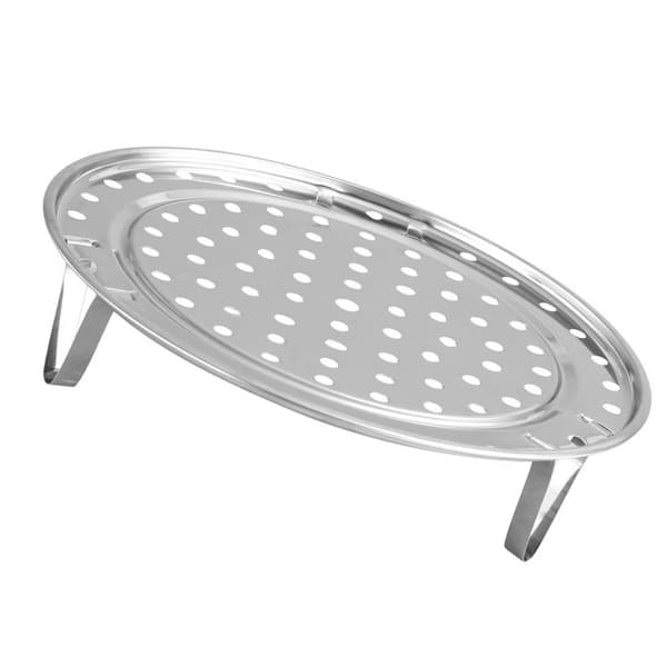 Dampbakke i rustfrit stål med aftagelige ben, brødholder, køkkenredskab 24 cm