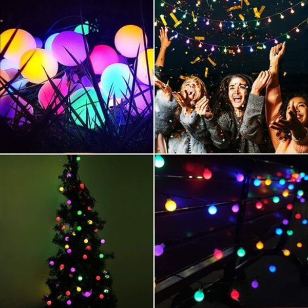 50LED 7M Solar String Lights utomhus, 8 lägen dimbar dekorationsljus för trädgårdssovrum jul