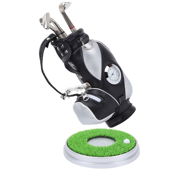 Skrivbords Golf Pennset 3 Pennor Mini Väska Zinklegering Bas Svart Silver
