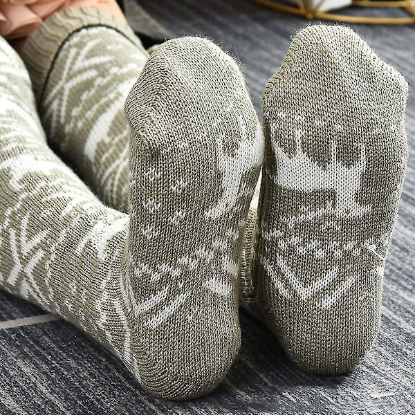 Naisten neulotut pitkät sukat, yli polven thermal Grey