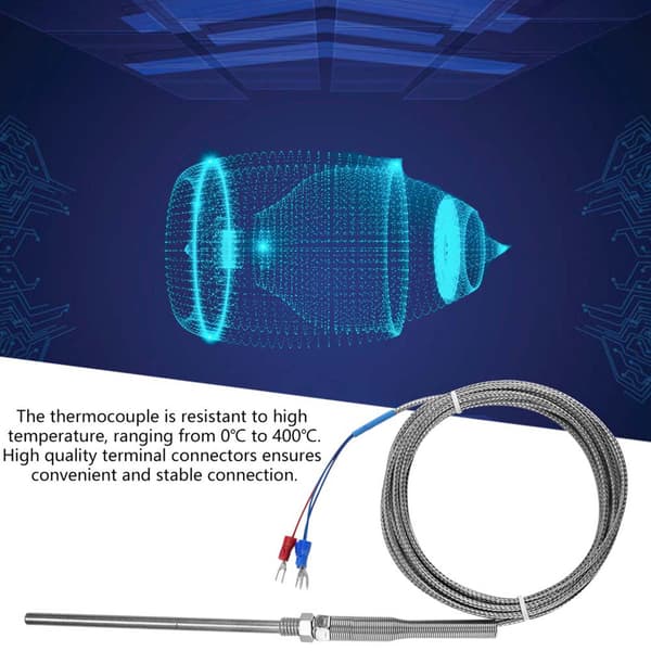 M8 Gänga PT100 Platinamotstånd Termoelement 100mm Sond Temperatursensor Kabel 0-400℃ 3m