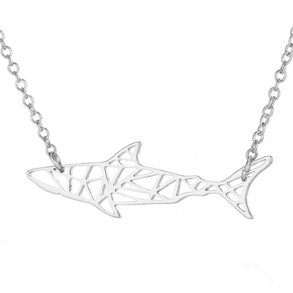 Kreativt halsband kvinnlig ihålig hajhängskedja, present till flickvän