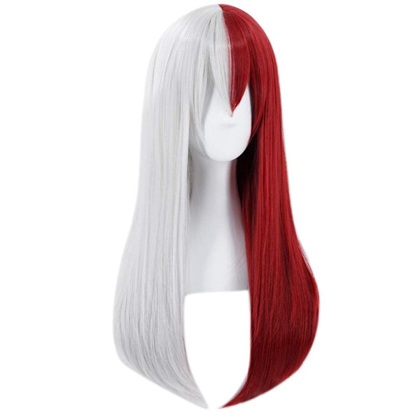 Todoroki Shoto Cosplay paryk varmebestandig syntetisk lang lige paryk--