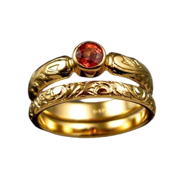 2 stk fingerringe gravering rød faux perle dame geometriske rhinsten ringe til bryllup US 8