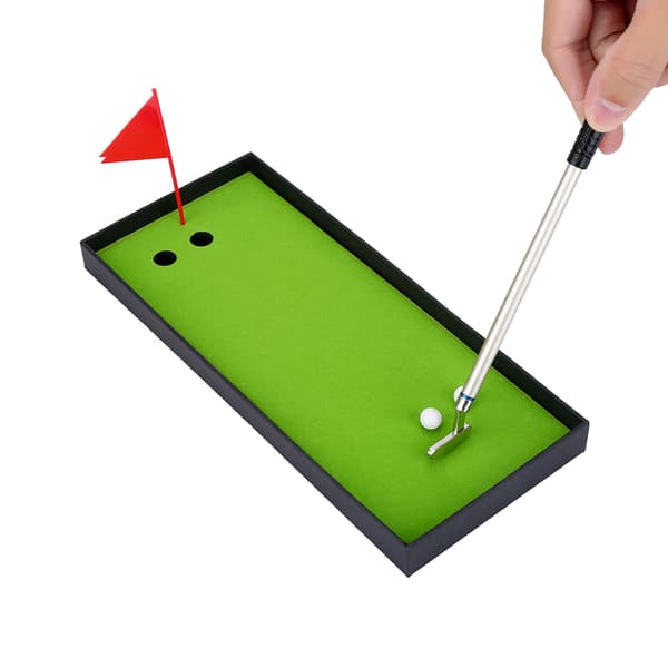 3-delt minigolfkøllesæt med bolde, flag og pen