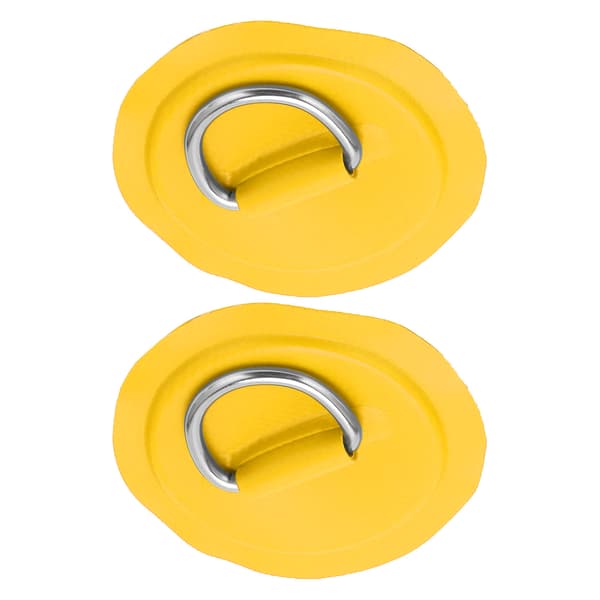 D-ring Pad Patch Oppblåsbar PVC Båt Kajakk Kano Surfebrett Gul Bindingsfeste