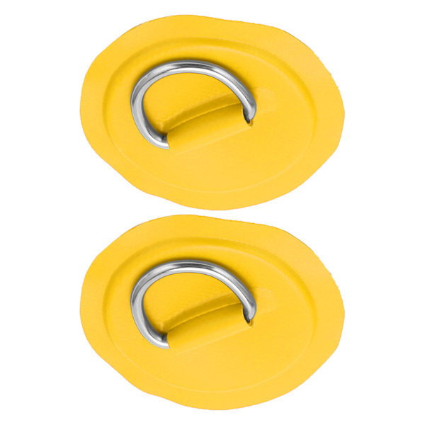 D Ring Pad Patch Oppustelig PVC Båd Kajak Kano Surfbræt Gul Bindingsmontering