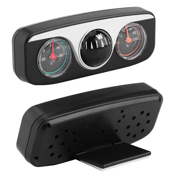 3 i 1 Bil Dashbordfeste Navigasjonskompass Termometer Hygrometer