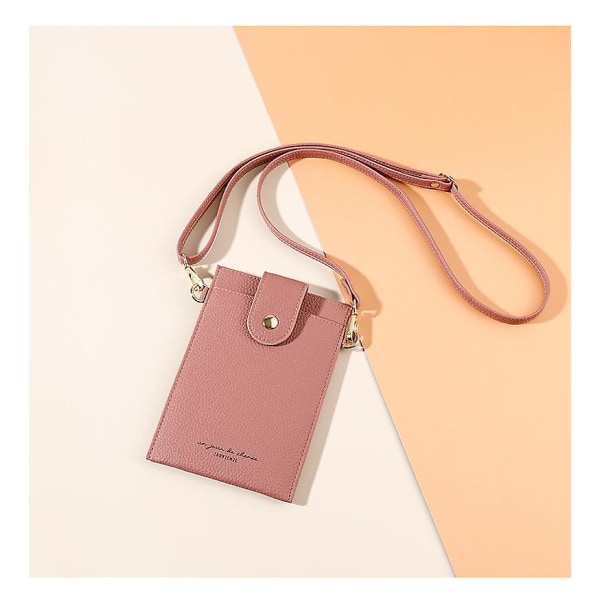 Crossbody mobiltelefontaske til kvinder Lille skulderpung Kortpung Tasketaske A916-1231 Pink 2