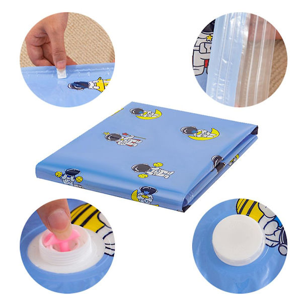 Rejseopbevaringstaske Quilt Husholdnings foldevakuumkompressionstaske Artefakt S blue