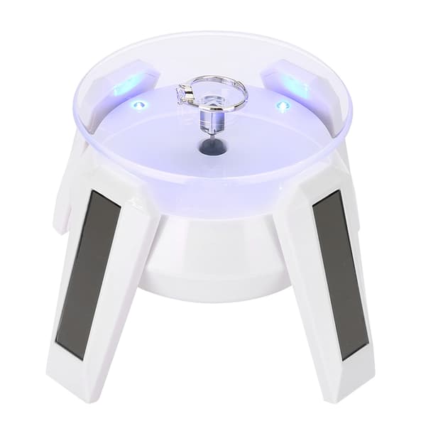 Solar 360 Roterende Display Stand LED Lys Hvid til Ur Telefon Smykker