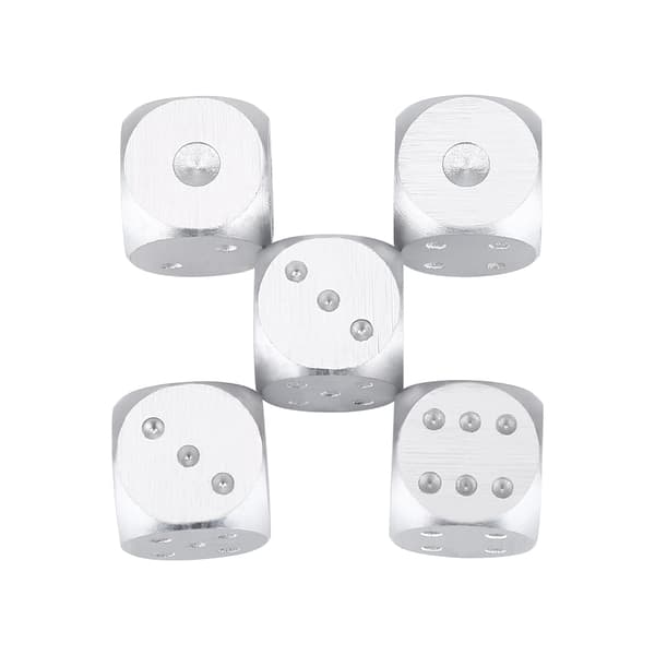 Aluminiumlegering pokertärningsset - 5 st med förvaringsbox