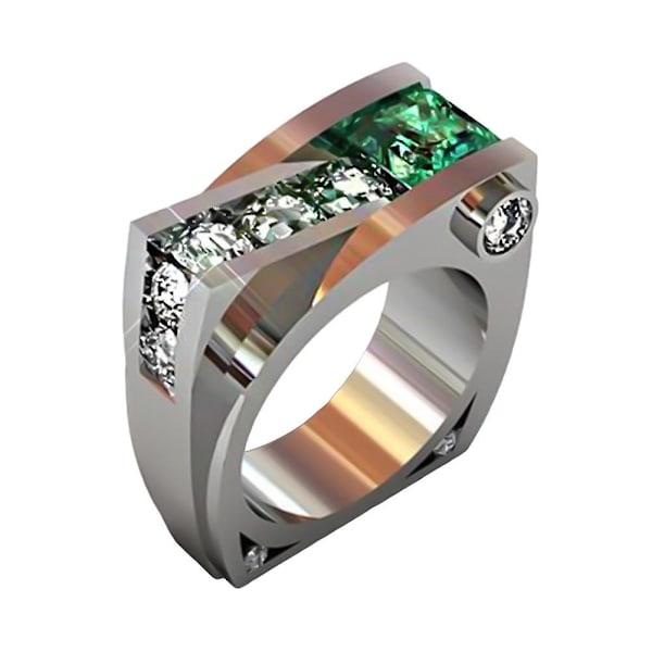 Kvinnor Retro Rhinestone inläggningar geometrisk form Finger Ring Bröllop Smycken Present US 7 1