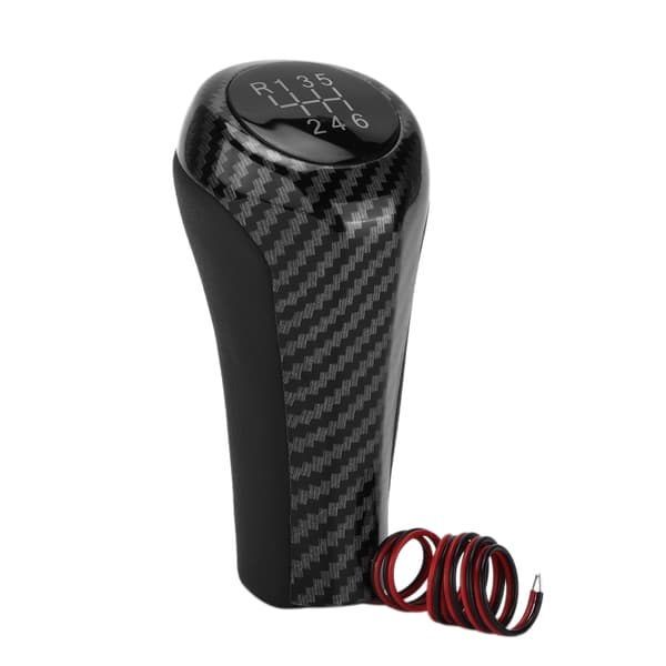 Bil 6 Gear Skifteknop Kulfiber Stil med Lys Erstatning for 1 Serie E81 E82 E87 E88 F20