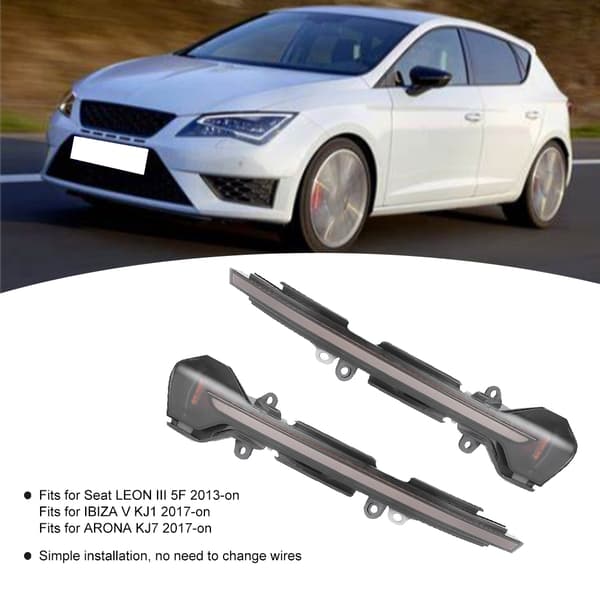 12V 1,8W dynamisk blinklysindikator Utvendig sidespeil Gule LED-lamper Passer til Seat LEON III 5F