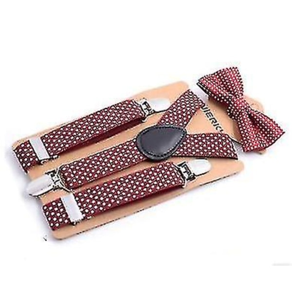 Causal Suspender And Clip Butterfly Wine Red