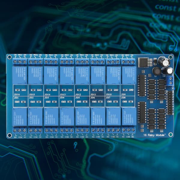 16 Kanal 12V Relæ Modul Interface Kontrolkort med Optokobler Beskyttelse