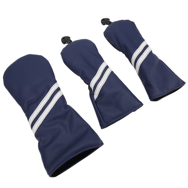 Golf Wood Headcover Sett Striper Blå Driver Kølle Head Covers