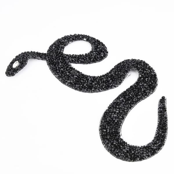 Sort Rhinestone Snake Mesh Bånd til DIY Tøjtilbehør