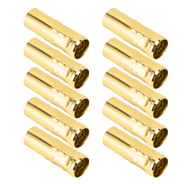 10 st E14 Metallrör Lamphållare Bas Belysningstillbehör 25x80mm Elektrofores Guld