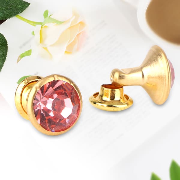 Fargerike Rhinestone Nitter Cap Stud Sett - DIY Håndverk Dekorasjon (Rosa Krystall)