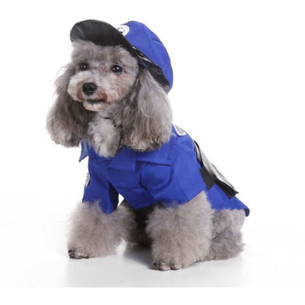 Husdjurskläder Hundkläder Halloween COS Poliskläder Storlek XL