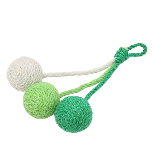 Holdbare Interaktive Katte Tygggelegetøjsbolde Grøn Cyan Hvid til Killinger
