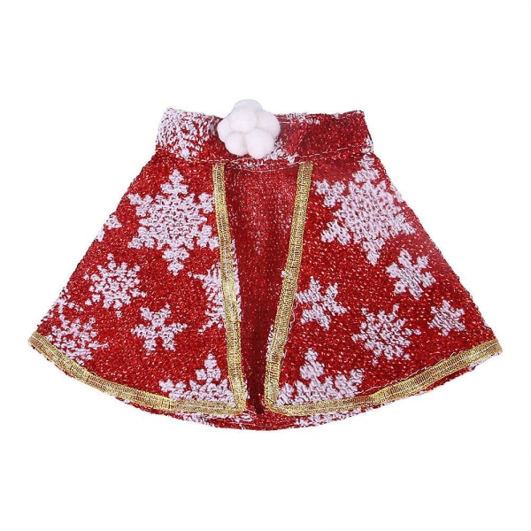 Finklänning, julkläder för husdjur 3 mönsterdesign husdjurskappa Rolig fest Cosplay-kostym(Röd Snowflake M)