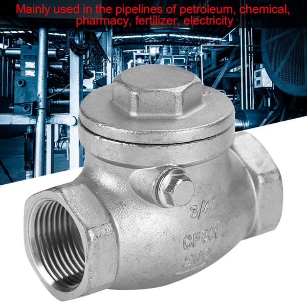 3/4 tommer DN20 rustfrit stål svingkontraventil indvendigt gevind WOG 200 PSI