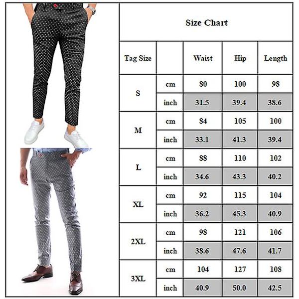 Miesten suorat Business Dot -housut Grey M