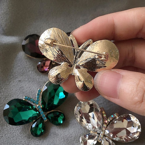 Crystal Butterfly henkilökohtainen metalliseoksesta valmistettu korsakorulahja naisten tytöille White