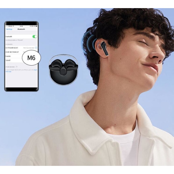 Läpinäkyvät varaston langattomat 5.0 Bluetooth kuulokkeet (valkoinen)