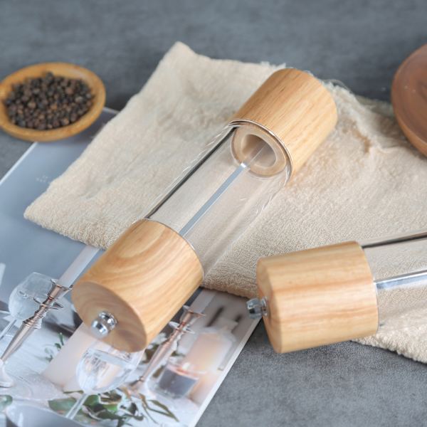 Manuaalinen Pepper Mill puinen kahvimylly (8 tuuman päävärikuplapakkaus),