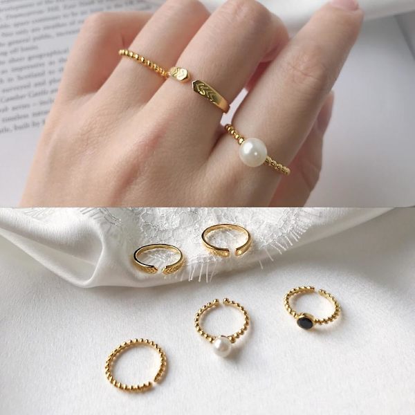 Ring Silver S925 Peearl Modesmycken Ac7565 K287