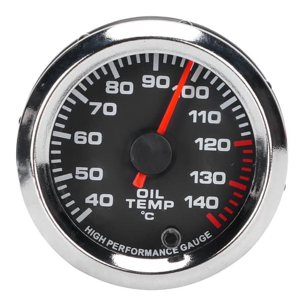52 mm 2,0 tommer 40-140 ℃ 7 farver baggrundslys bilolietemperaturmåler 12V sort urskive