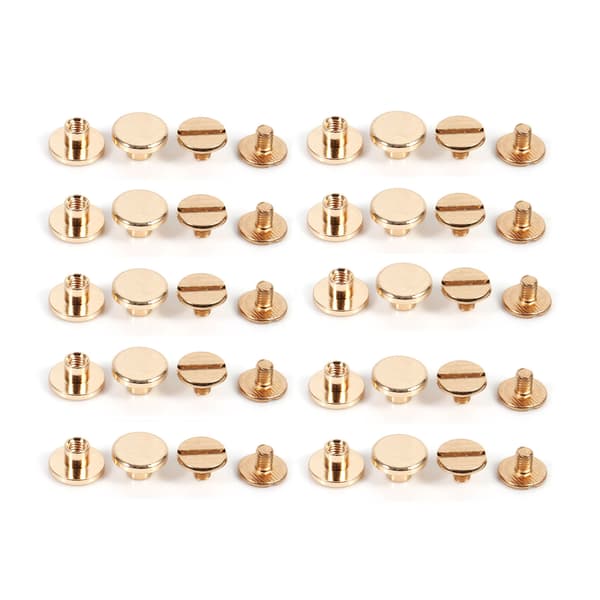10 sæt 5 mm 6 mm 5 mm 8 mm solid messingknap med skruesøm til læder DIY bælte guld