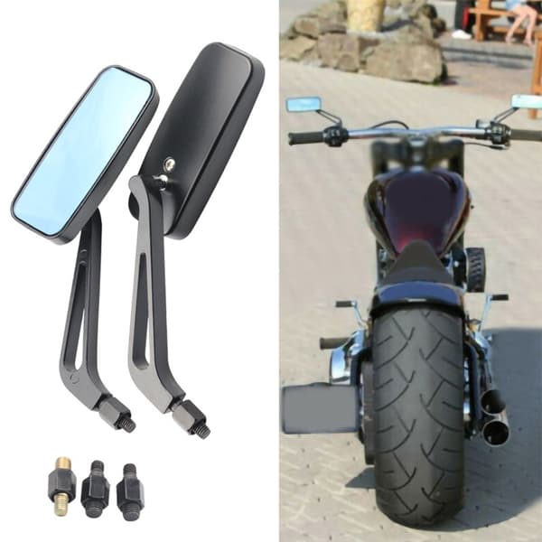 Universelt Motorcykelstyr Spejl Rektangulær Aluminiumlegering