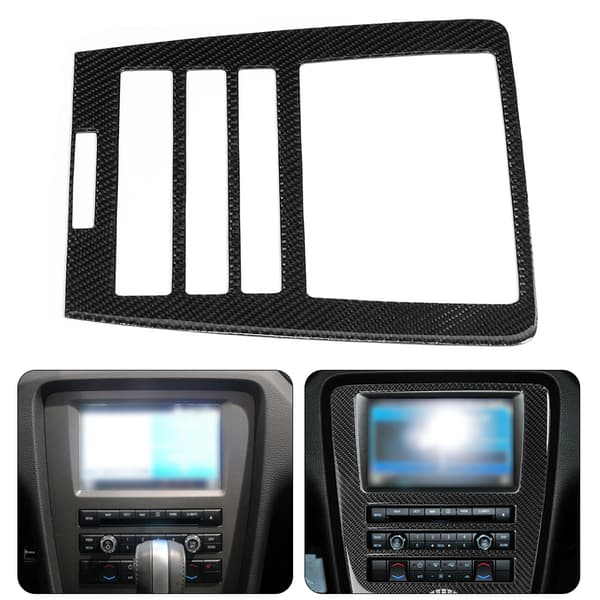 Kolfiber GPS Navigationskontrollpanelsskydd passar Ford Mustang 2009-2013