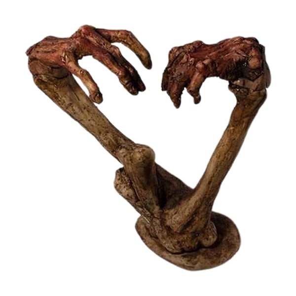 Dödskalle Handprydnader Realistiska Hjärtformade Hand Vit Applicerade Kärlekshänder Soul Skull Ornament För Trädgård