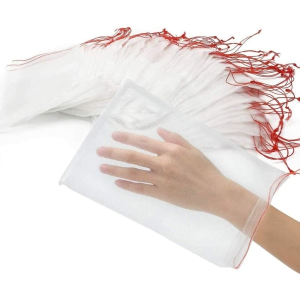 50 Pack Hedelmäsuojapussit Mesh Organza Ampiaissuojapussit kiristysnyörillä 25 x 15 cm