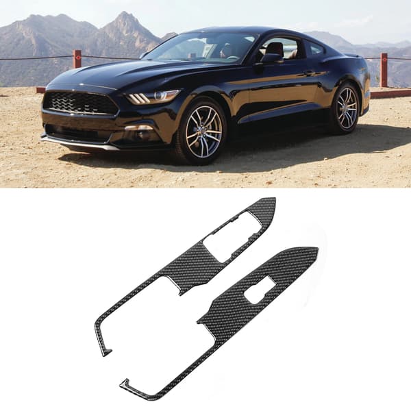 2 stk. vindusheis kontrollbryterpanel rammedeksel passer til Ford Mustang 2015-2019