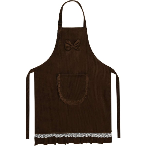 Damförkläde Köksförkläde i bomull med justerbar hals och stor ficka Personligt förkläde för grillmatlagning, bakning, städverkstad, bar, panna