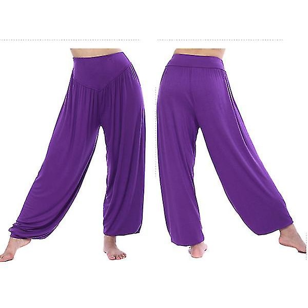 Yogabyxor med vida ben för kvinnor Purple 2XL