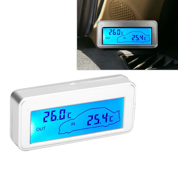 Bil Digital 12V LCD Indendørs Udendørs Termometer Temperaturmåler
