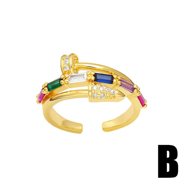 Ring Vintage Zircon Metallic Element Modesmykker Ac10243 A
