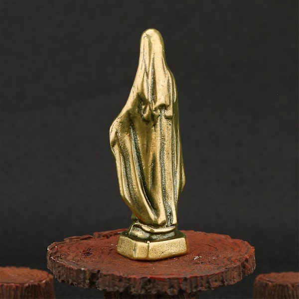 Jungfru Maria Statyett Kristustema Antik stil Heliga Moder Staty Miniatyrer Desktop Ornament för hushåll
